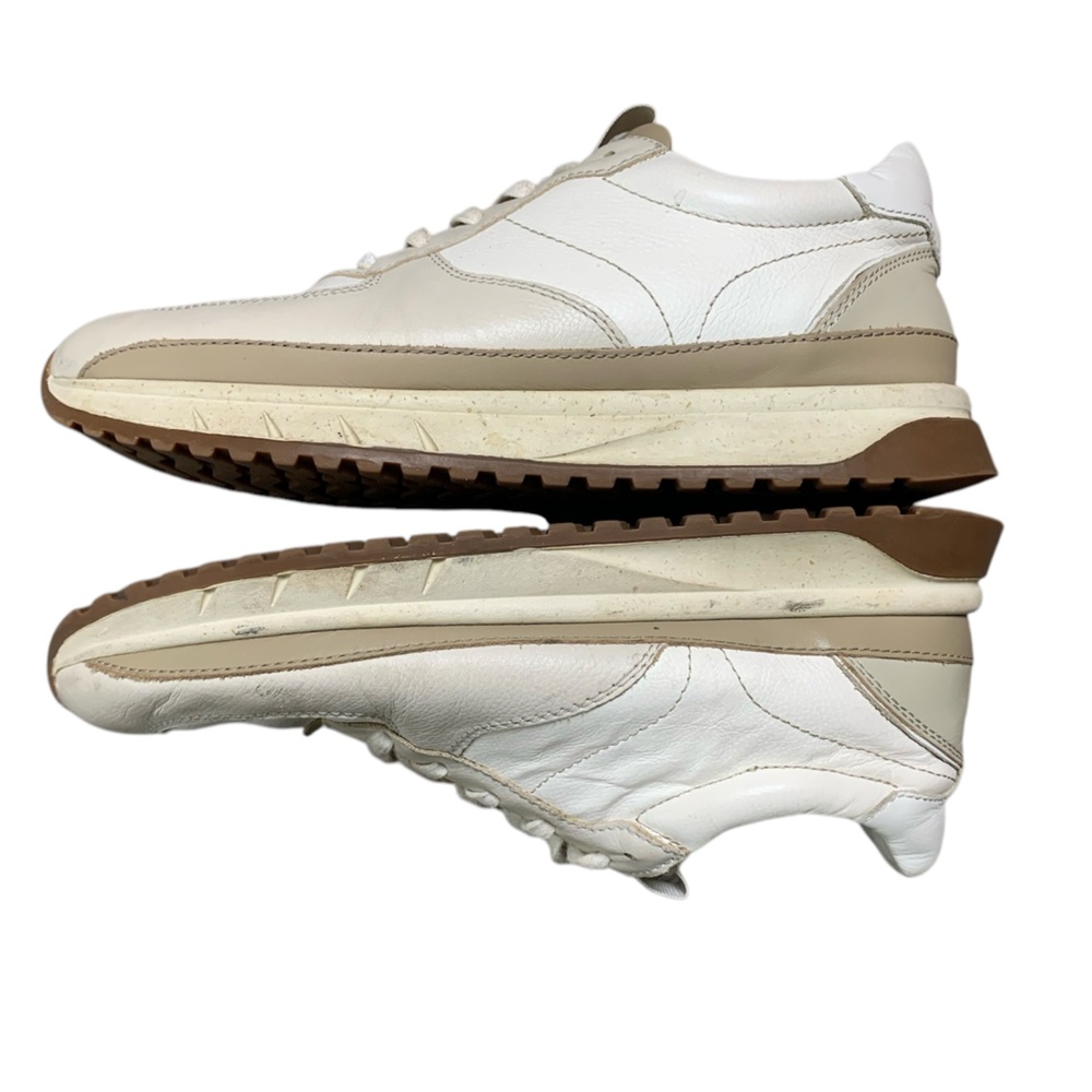 Madewell MWL Court Sneakers White Tan Leather Trainers MB857 Womens 9 Mens 7.5
